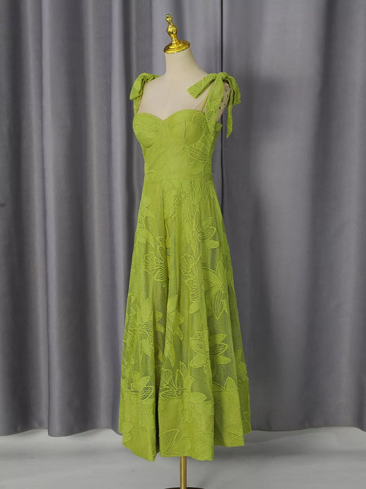 Sweetheart Neck Tie-Strap Dress - alternate view 3