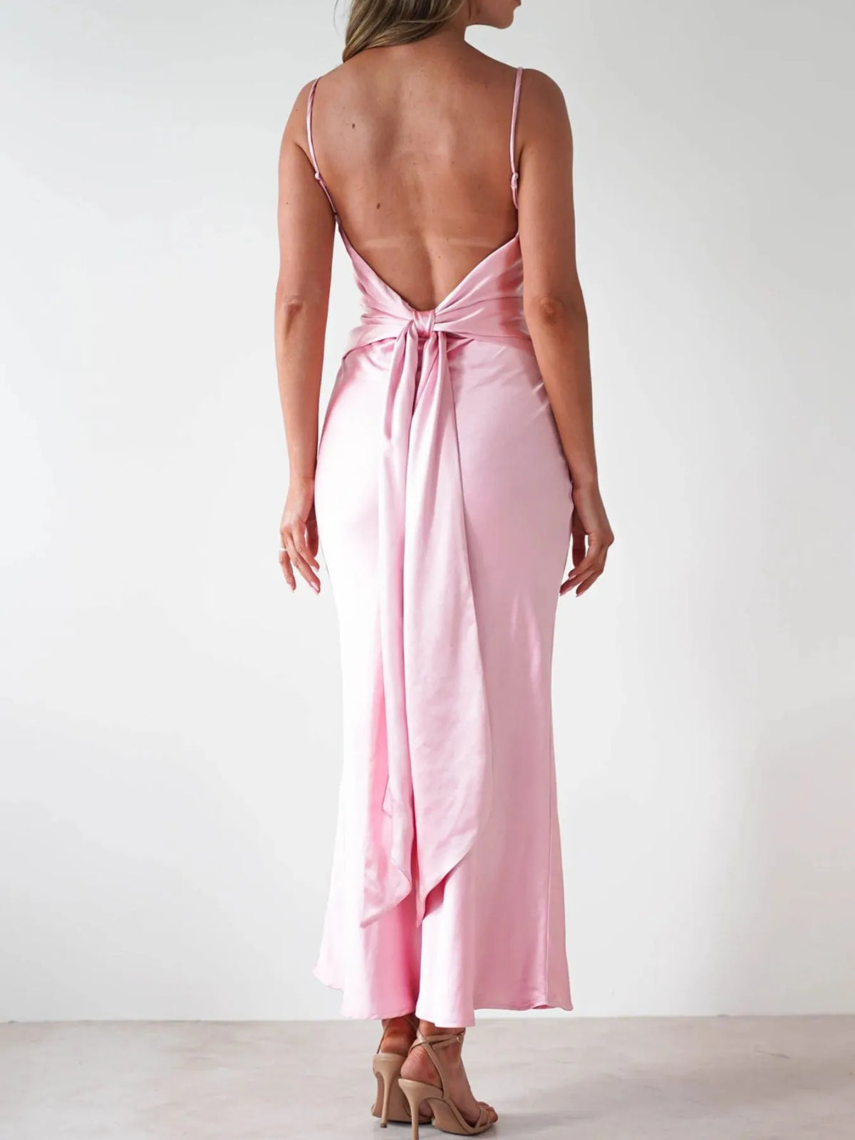 Satin Backless Cami Dress - alternate view 20