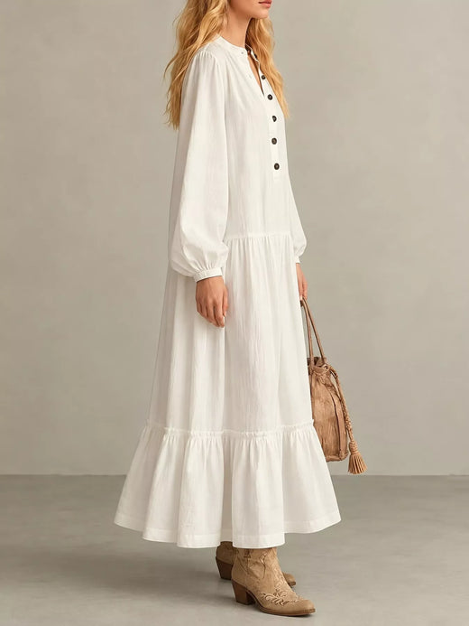 Button Front Tiered Maxi Dress - alternate view 3