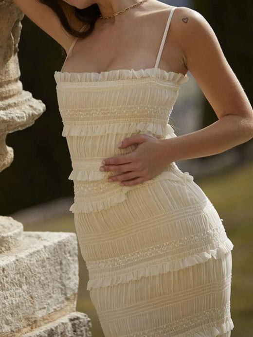 Frill Tiered Textured Maxi Cami Dress - alternate view 5