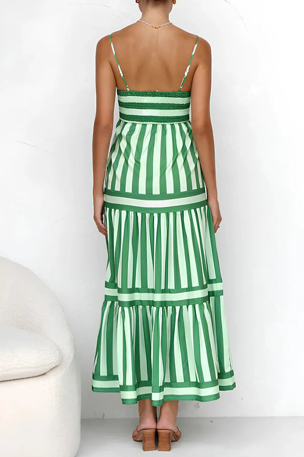Striped Tiered Maxi Cami Dress - alternate view 3