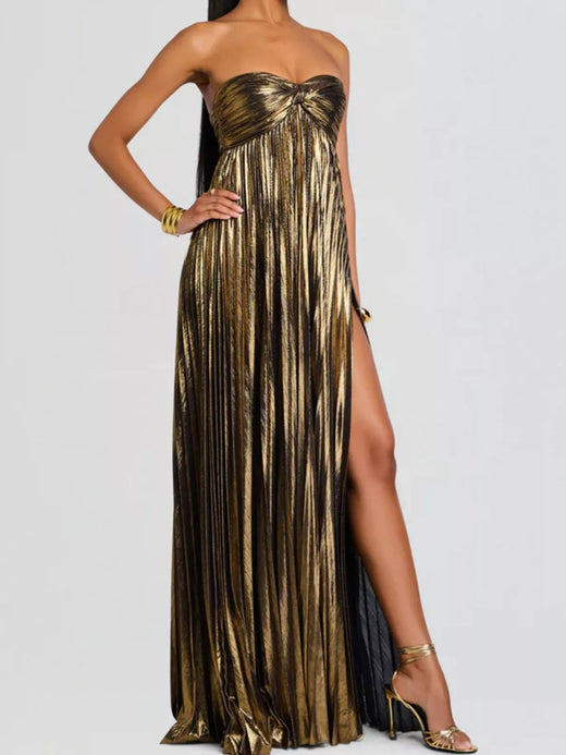 Split Sweetheart Neck Tube Maxi Dress - alternate view 3