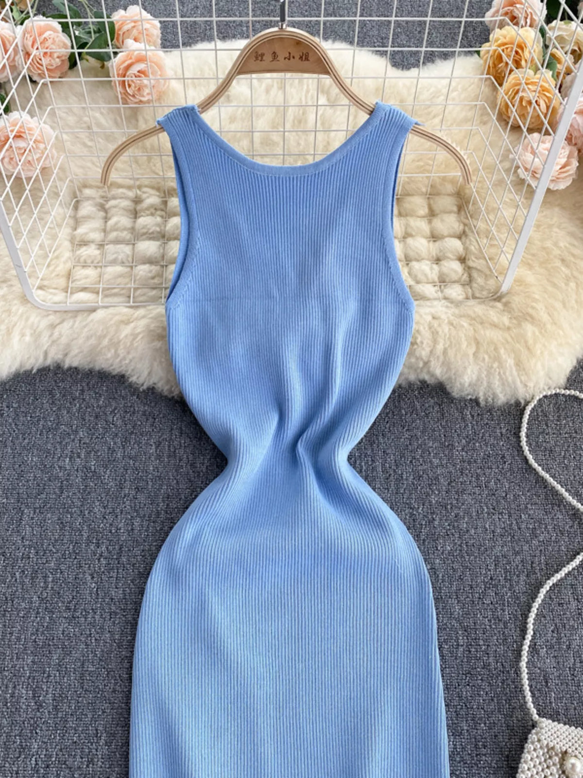 Knot Back Sleeveless Knit Bodycon Midi Dres - alternate view 8