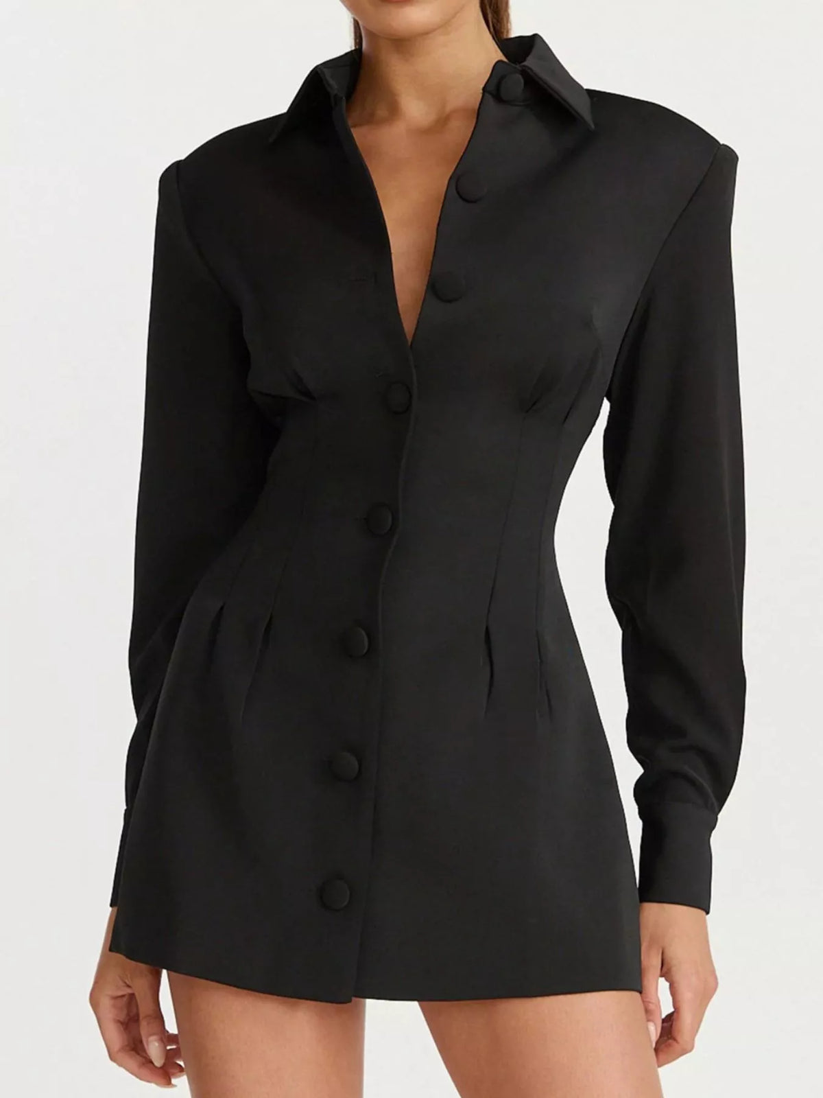 Corset-Style Button-Down Blazer Dress - alternate view 3