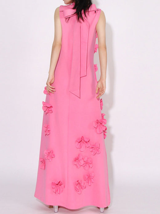 Floral Applique Sleeveless Maxi Dress - alternate view 4