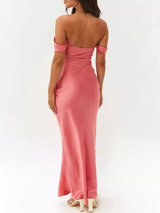 Off-Shoulder Satin Maxi Dress - alternate view 5