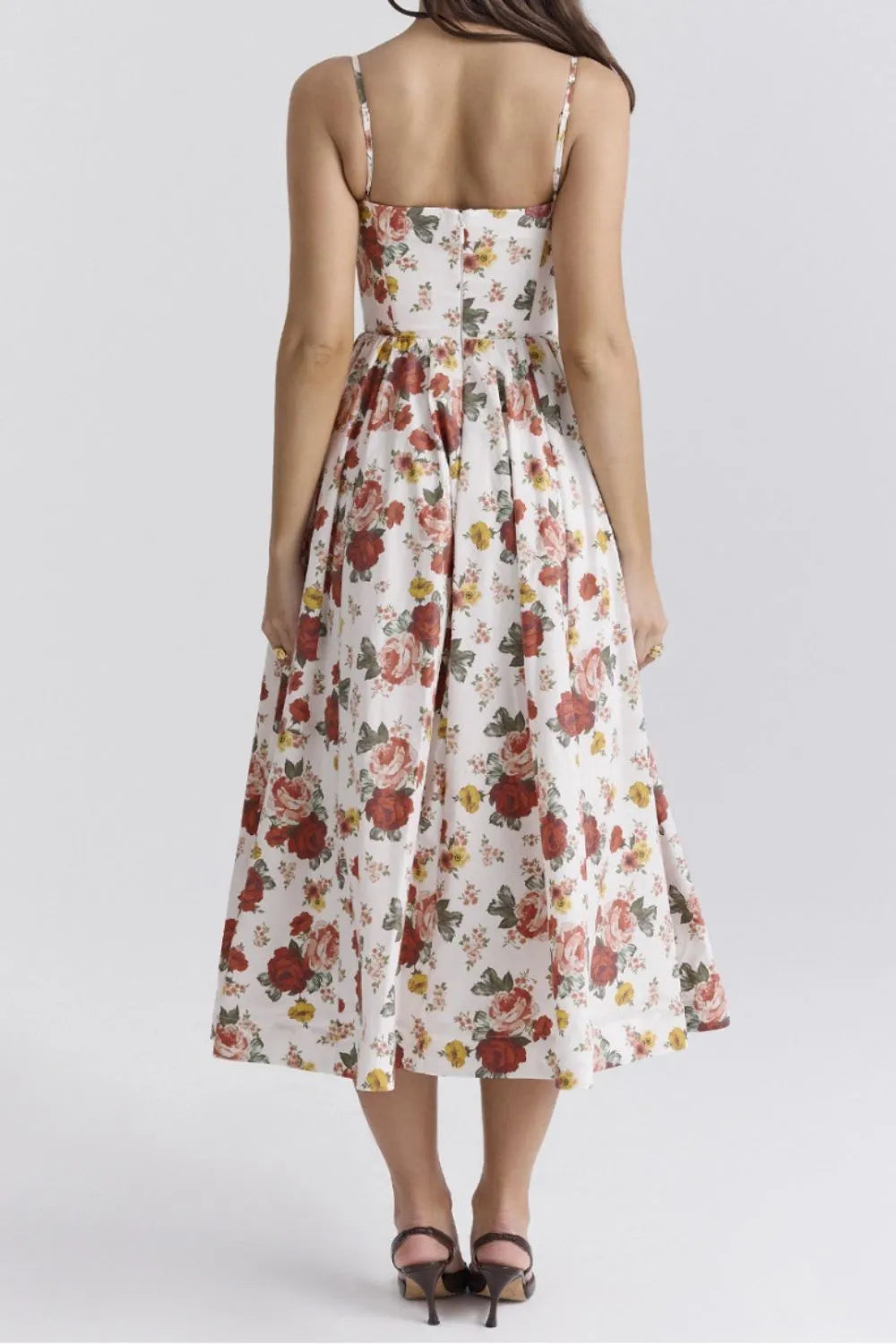 Floral Print Spaghetti Strap Midi Dress - alternate view 6