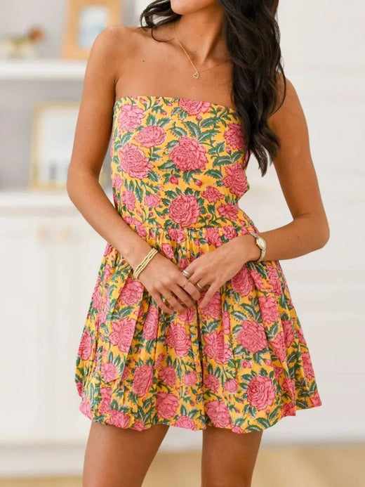 Printed Tube Mini Dress - alternate view 6