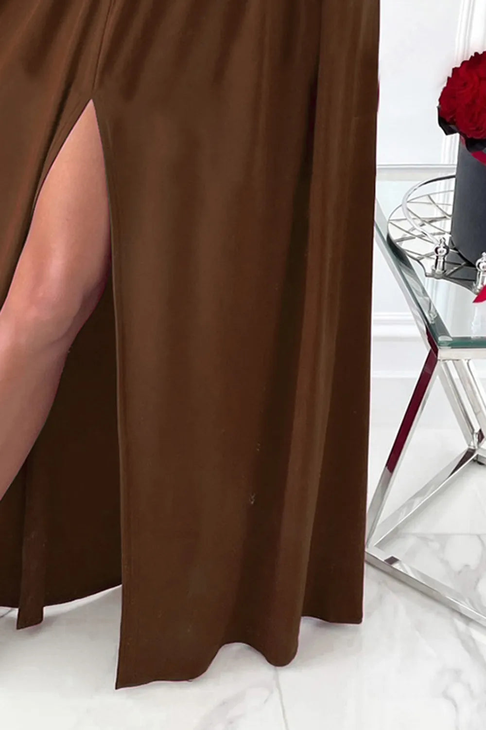 Slit Surplice Long Sleeve Maxi Dress - alternate view 6