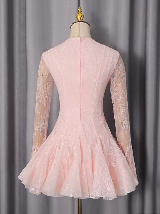 Lace Flare Sleeve Mini Dress - alternate view 5