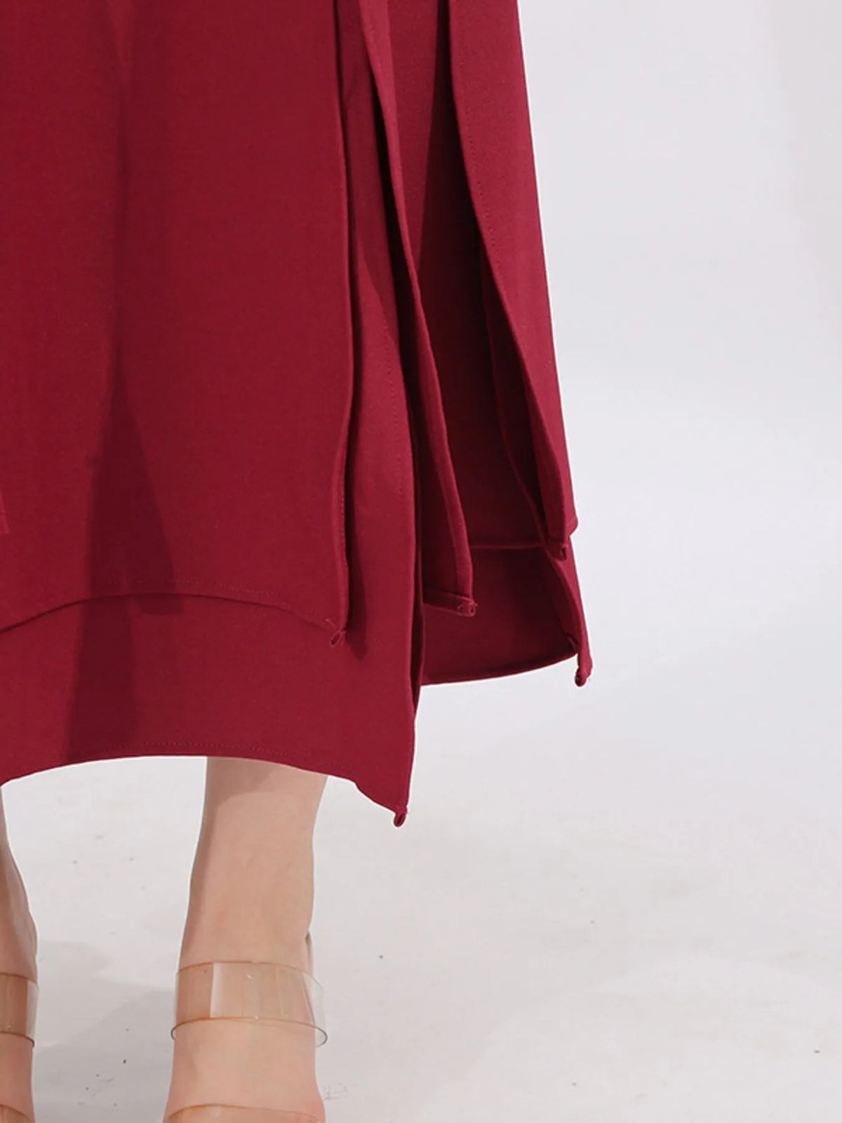 Slit Spaghetti Strap Long Sleeve Dress - alternate view 6