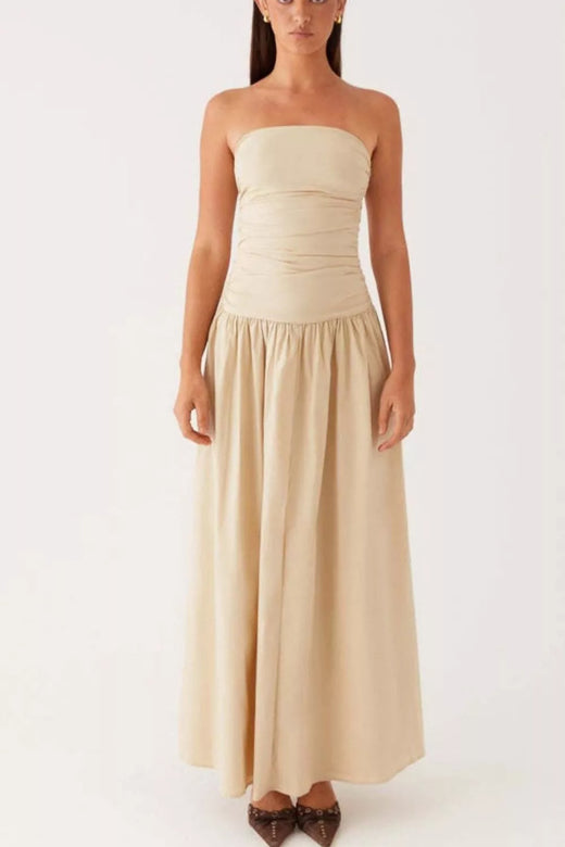 Strapless Ruched Maxi Dress - alternate view 4