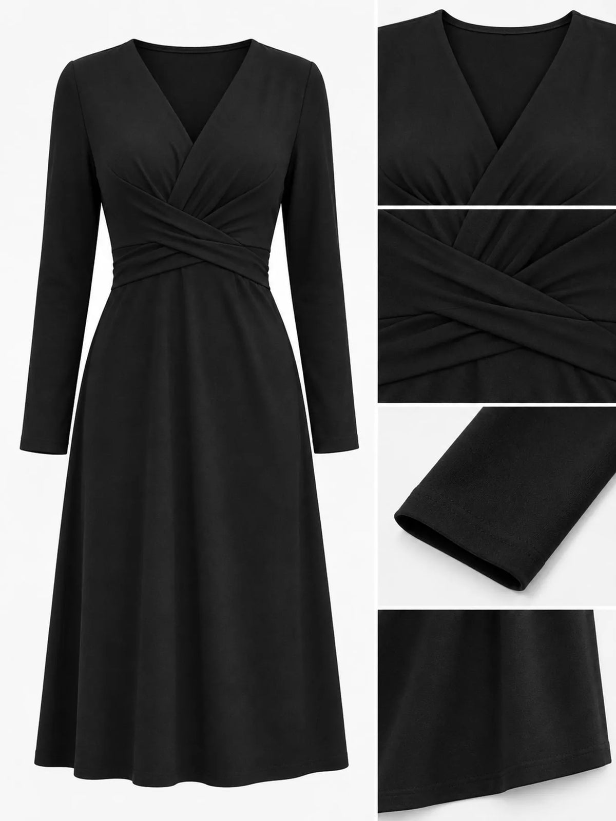Full Size Ruched Front Midi Dress Plus Size - alternate view 9