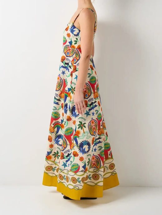 Printed Square Neck Maxi Cami Dress - alternate view 2