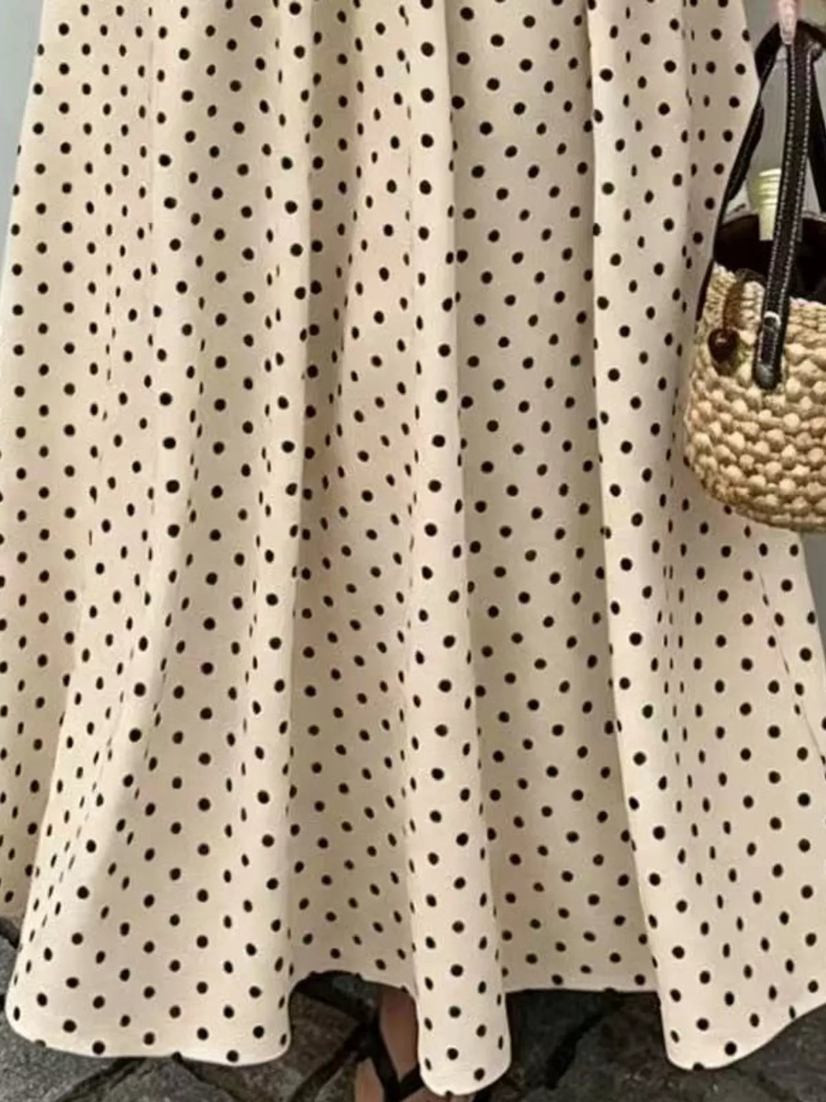 Strapless Polka Dot Ruched Maxi Dress - alternate view 39