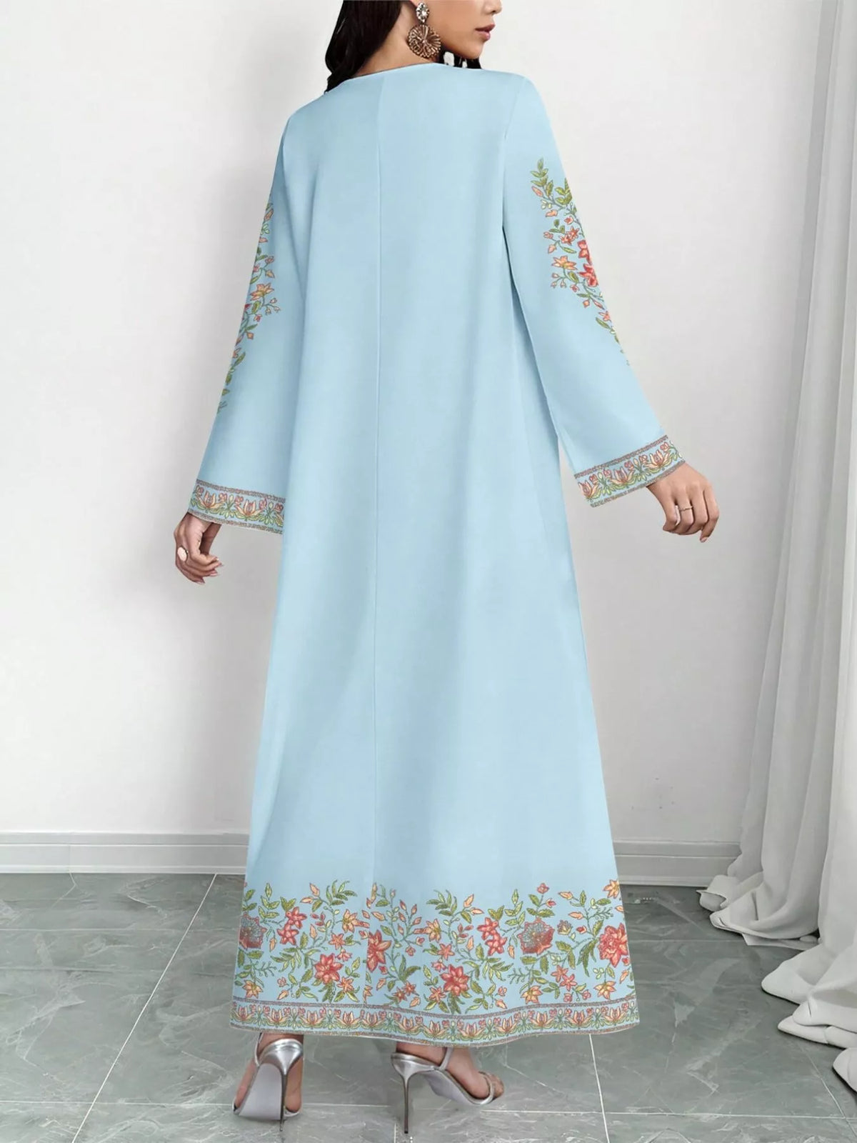 Floral Long Sleeve Maxi Dress - alternate view 11