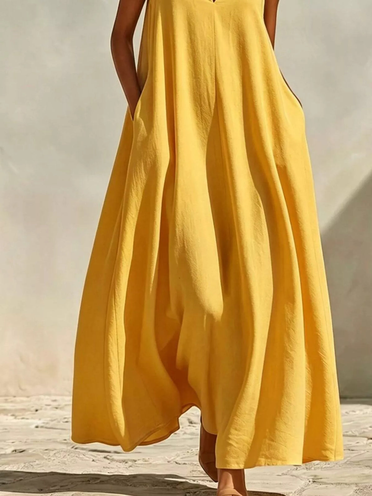 Sleeveless Maxi Dress with Side Pockets - alternate view 9