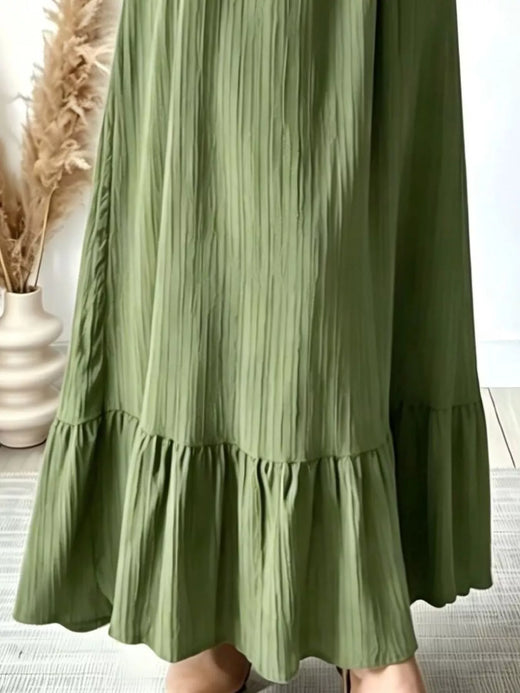 Full Size Textured Puff-Sleeve Maxi Dress Plus Size - alternate view 6