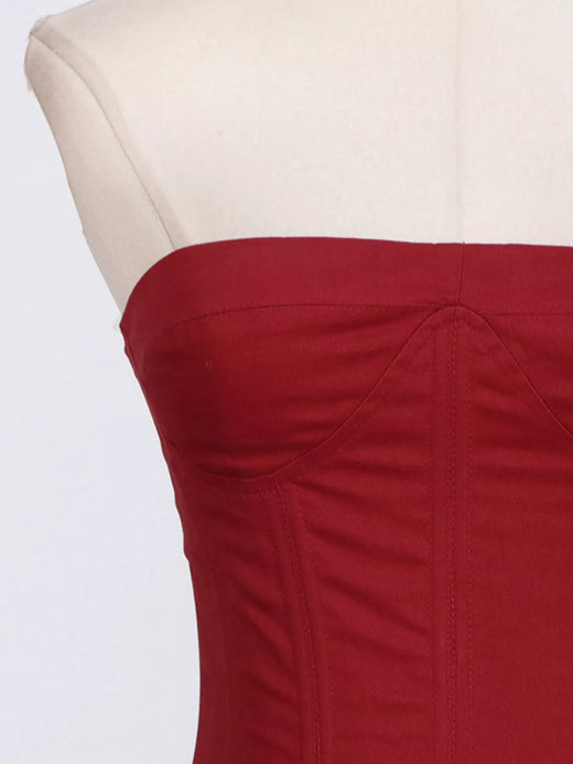 Ruffled Hem Tube Mini Dress - alternate view 6