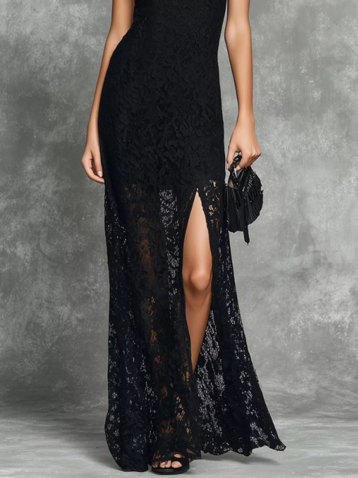 Slit Lace Sleeveless Maxi Dress - alternate view 2