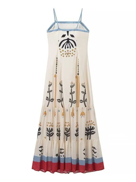 Ruffled Hem Square Neck Maxi Dress - alternate view 4