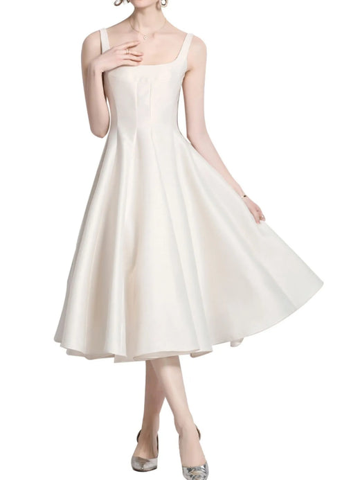 A-Line Silhouette Midi Sleeveless Dress - alternate view 2