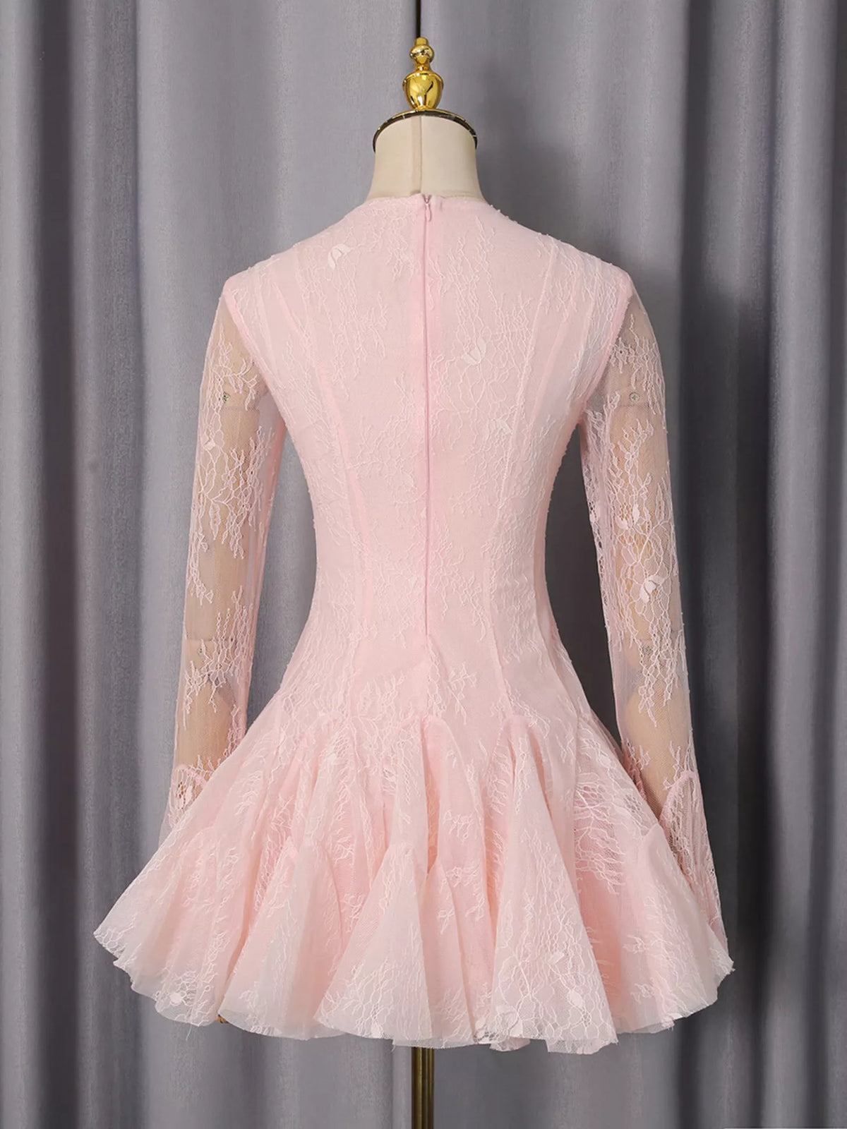 Lace Flare Sleeve Mini Dress - alternate view 4