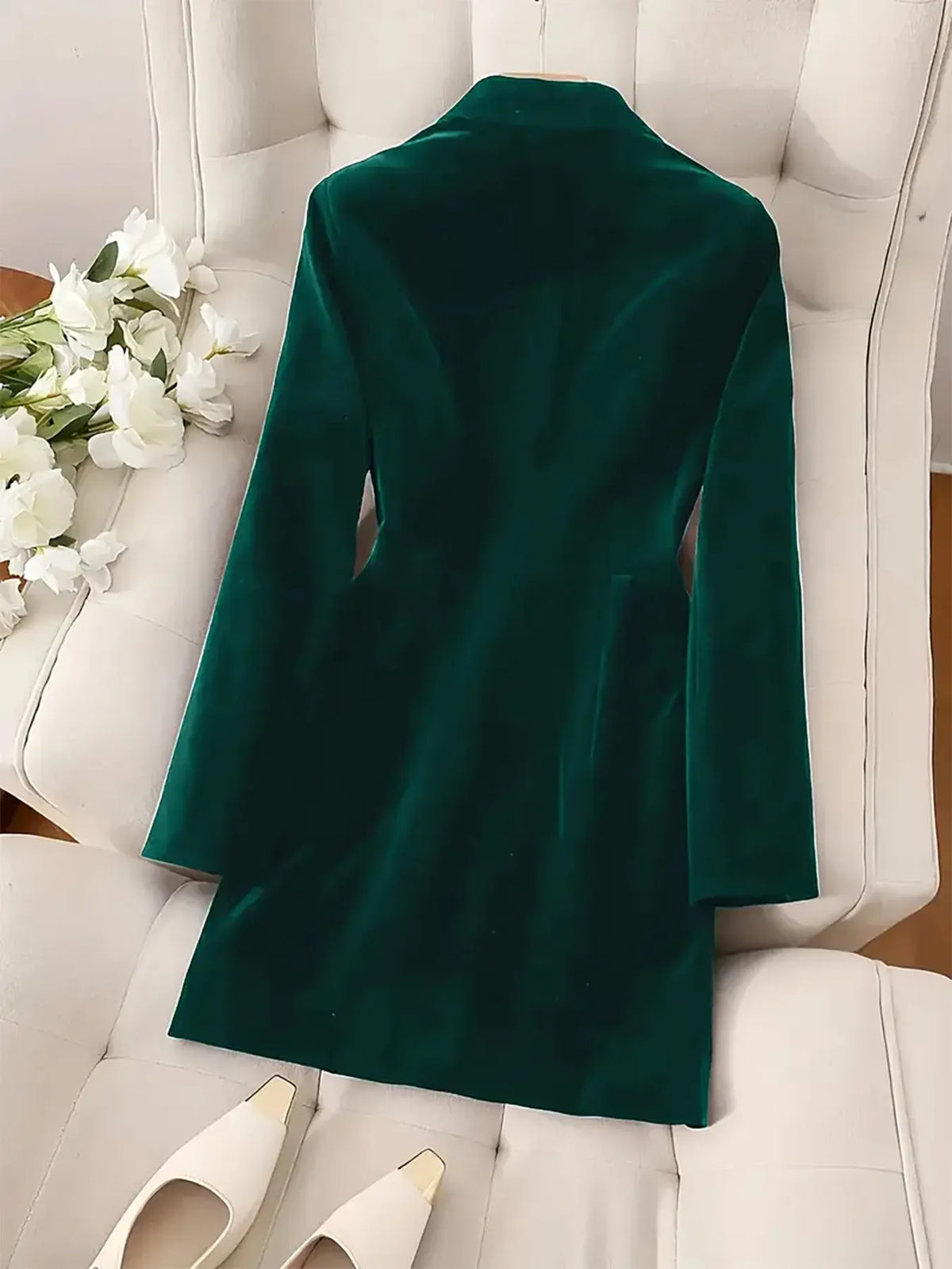 Velvet Double-Breasted Blazer Dress - alternate view 2