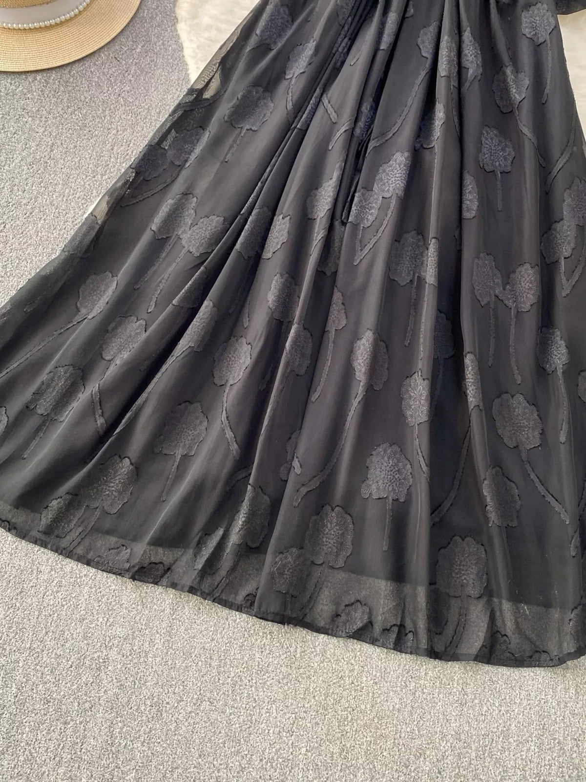 Button Front Puff Sleeve Chiffon Dress - alternate view 10