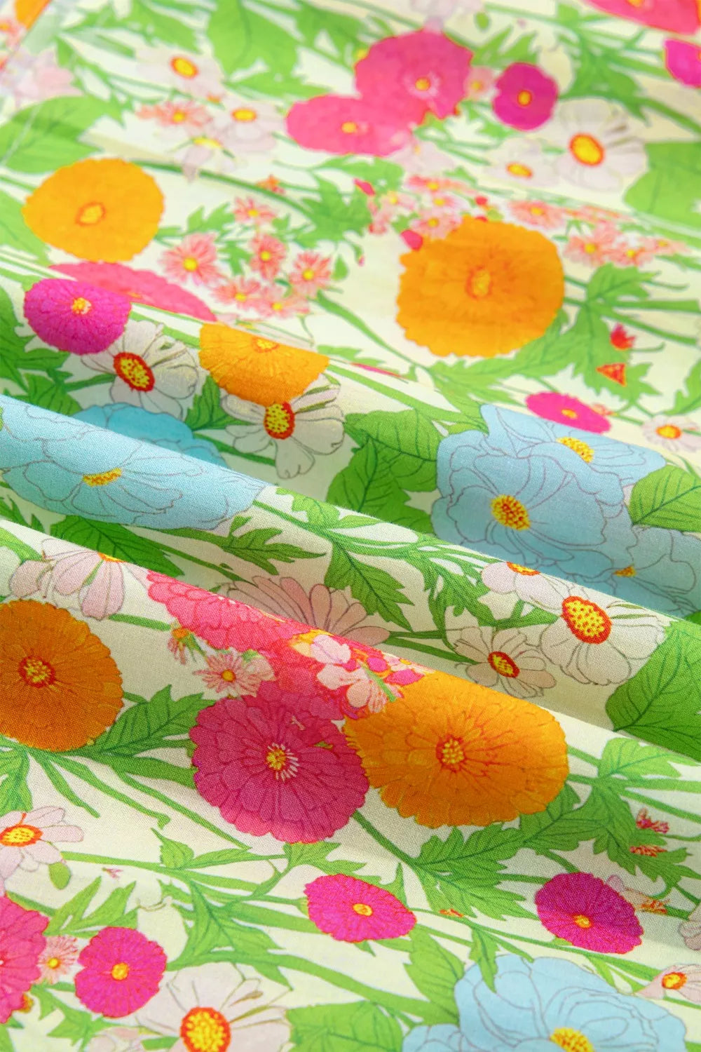 Floral Print V Neck Short Puff Sleeve Cotton Maxi Dress - alternate view 7