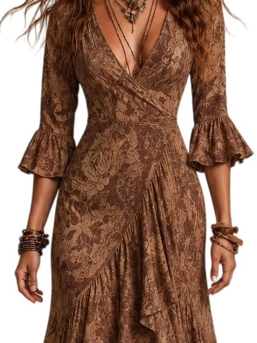 High-Low Ruffled Maxi Dress - alternate view 3