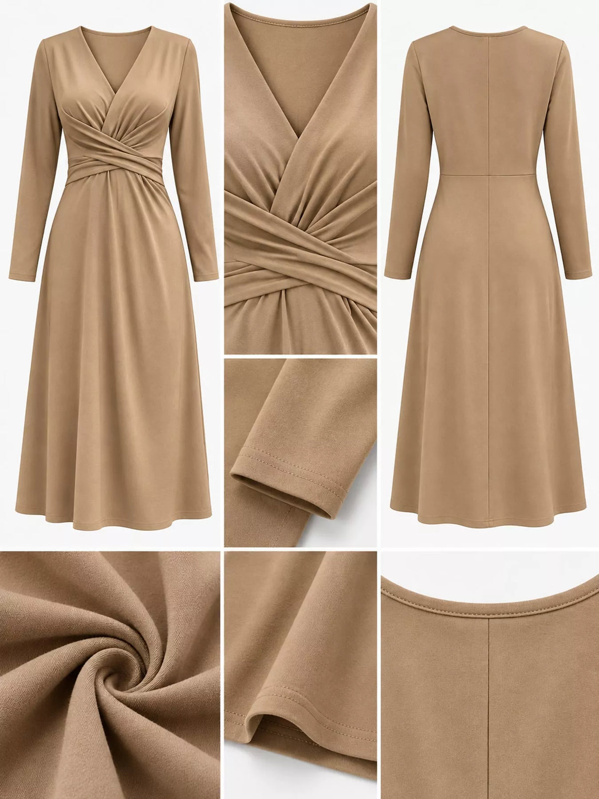 Full Size Ruched Front Midi Dress Plus Size - alternate view 41
