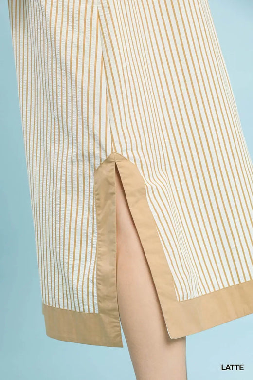 Stripe Midi Dress with Lace Trim - alternate view 5