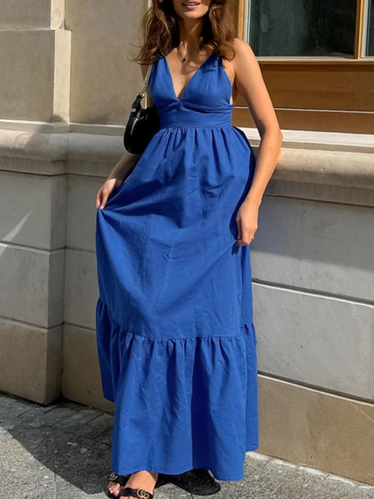 V-Neck Tiered Maxi Cami Dress - alternate view 4