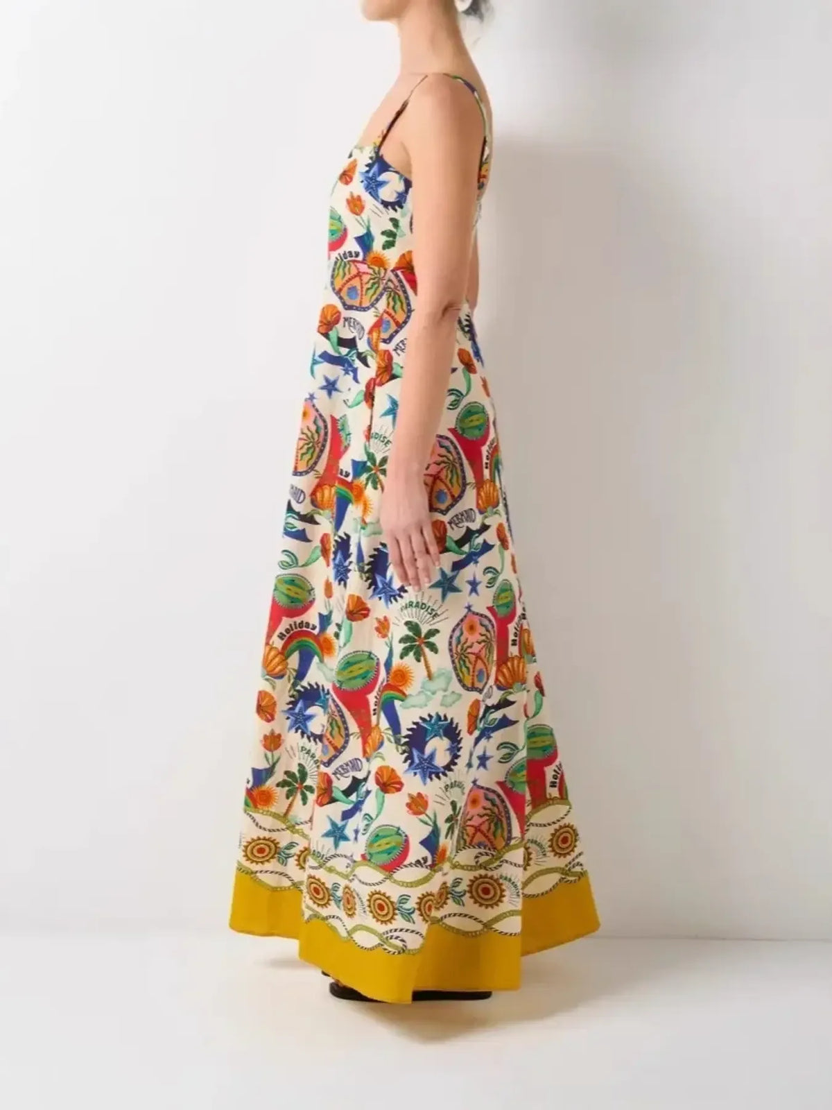 Printed Square Neck Maxi Cami Dress - alternate view 6