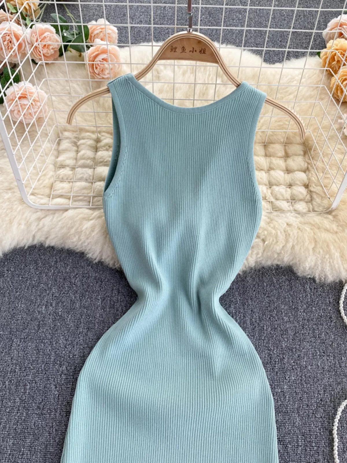 Knot Back Sleeveless Knit Bodycon Midi Dres - alternate view 16