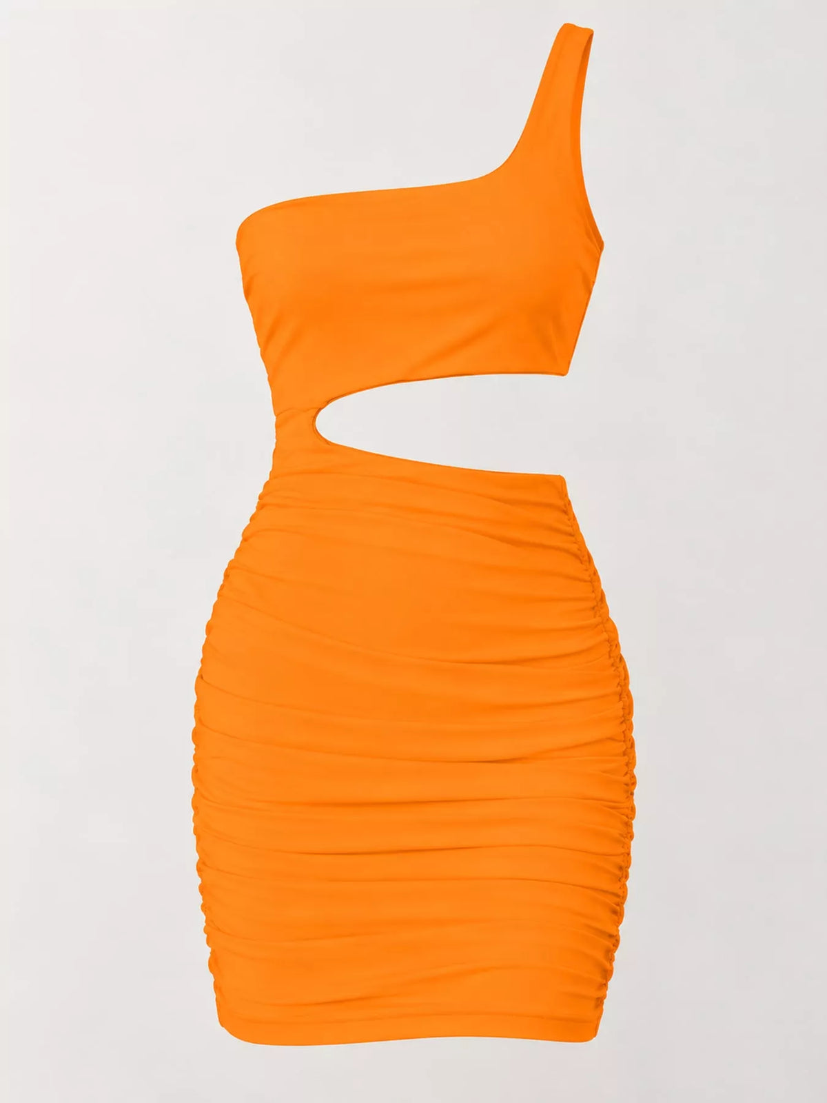 One-Shoulder Cutout Ruched Bodycon Mini Dress - alternate view 93