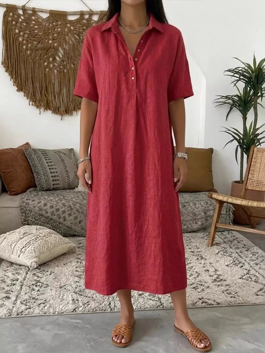 Button Detail Half Sleeve Dress - alternate view 6