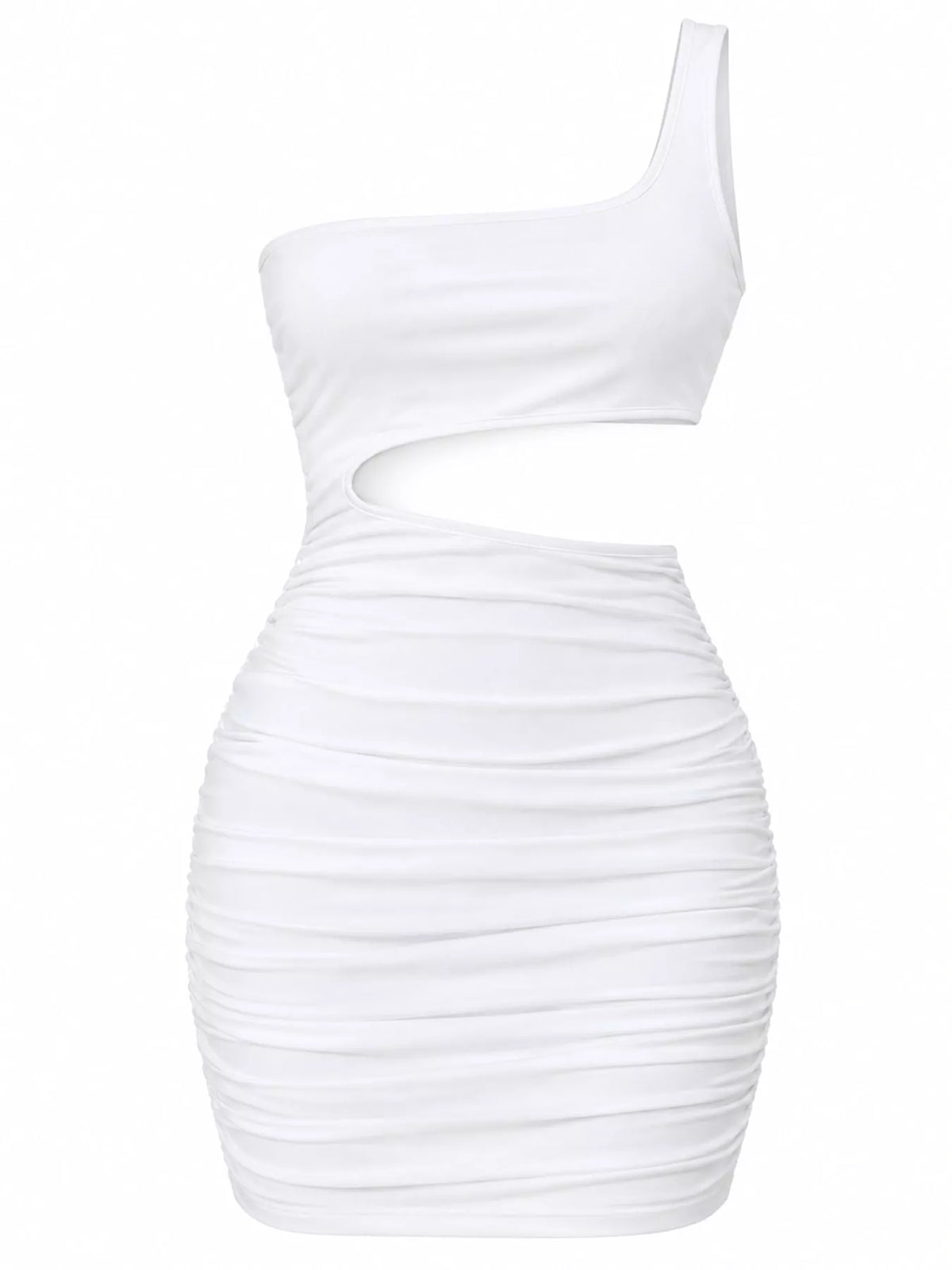 One-Shoulder Cutout Ruched Bodycon Mini Dress - alternate view 10
