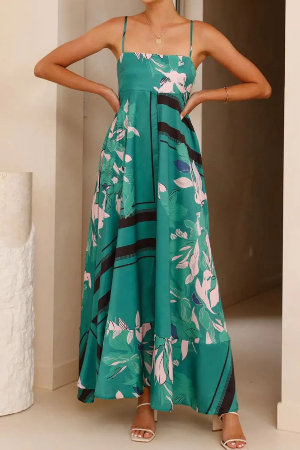 Printed Square Neck Cami Maxi Dress - alternate view 27