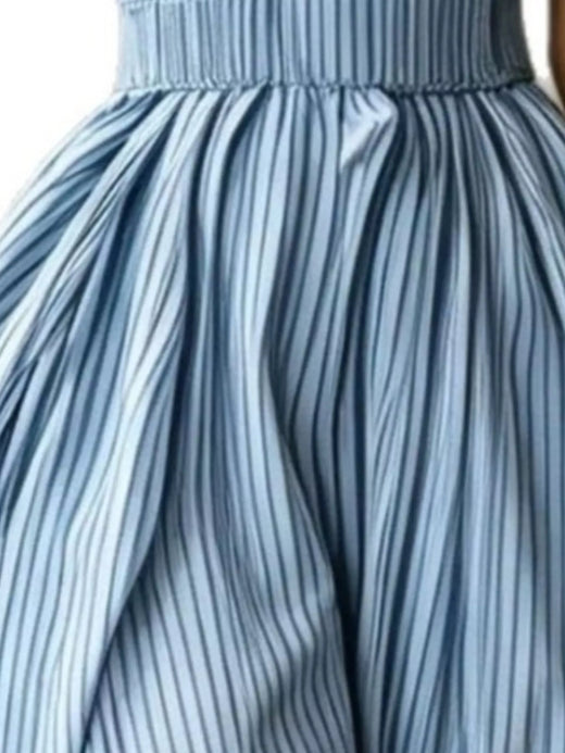 Striped Mock Neck Sleeveless Maxi Dress - alternate view 6