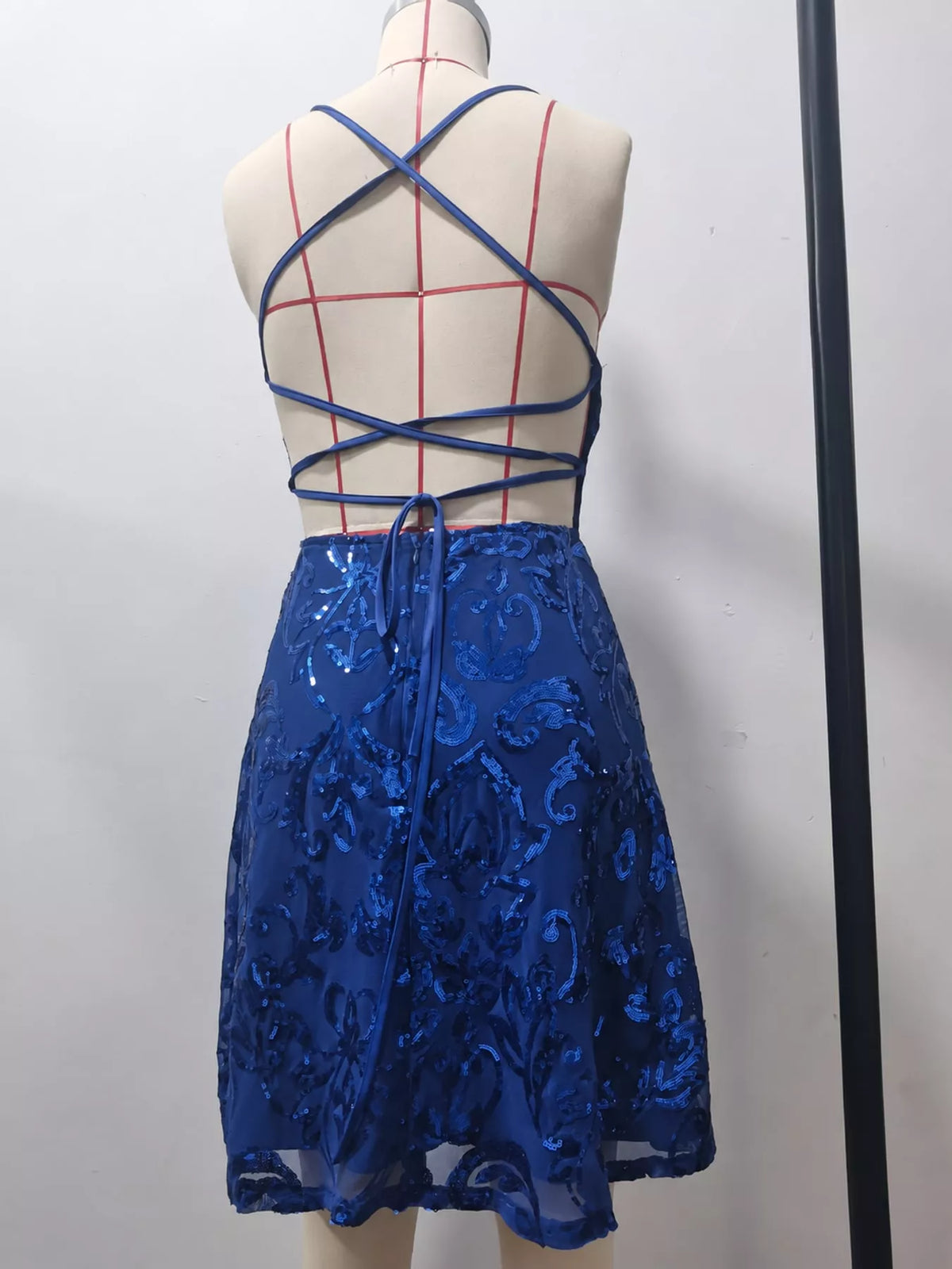 Sequin Square Neck Mini Dress - alternate view 19