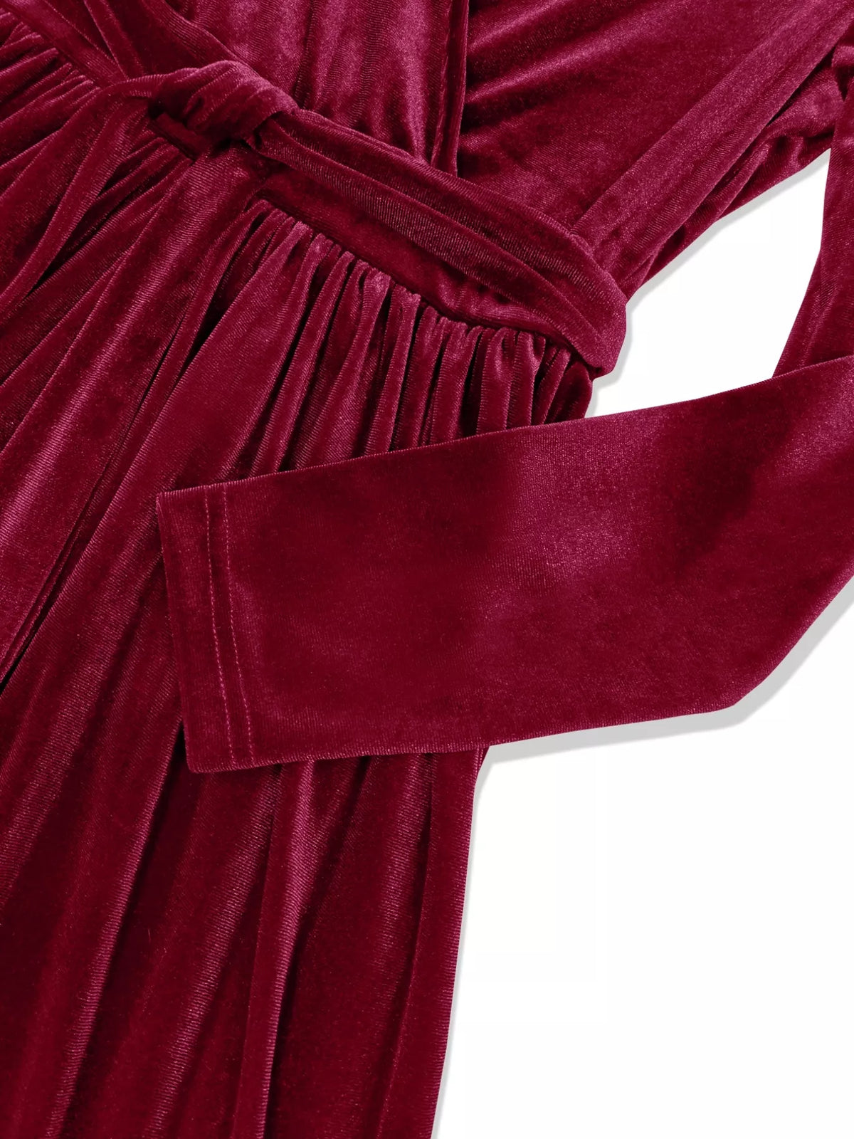 Velvet Wrap Surplice Maxi Dress - alternate view 3