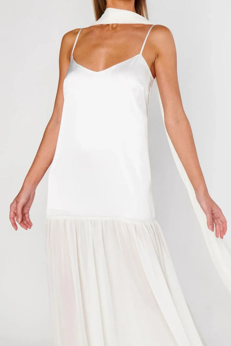 Adjustable Strap Maxi Cami Dress with Scarf - alternate view 16