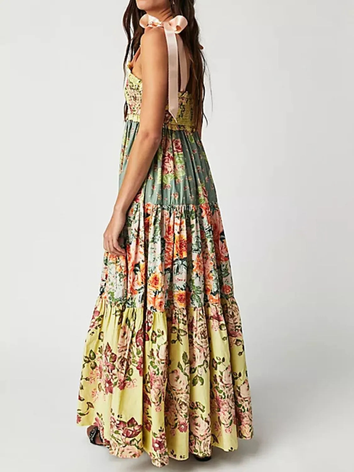 Printed V-Neck Tie Shoulder Cami Dress - alternate view 9