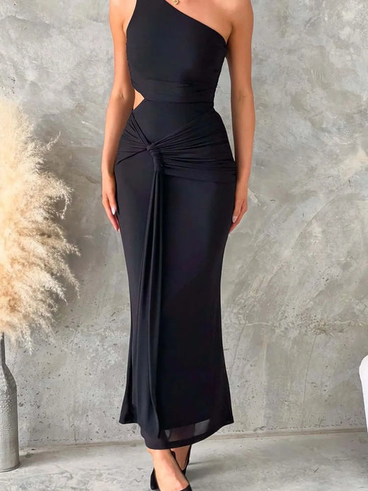 One-Shoulder Cutout Bodycon Maxi Dress - alternate view 4