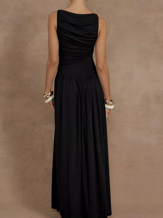 Full Size Ruched Sleeveless Maxi Dress Plus Size - alternate view 4