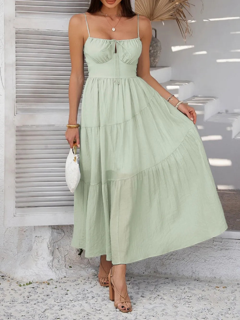 Devine Smocked Tiered Maxi Cami Dress - alternate view 19