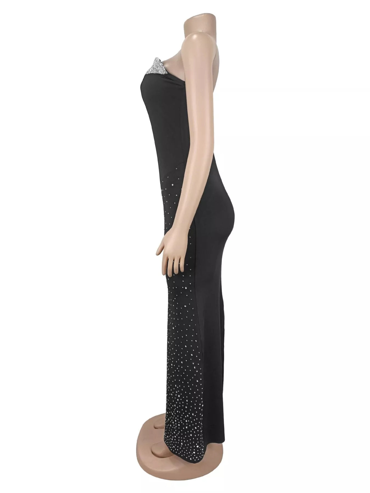 Rhinestone Slit Back Tube Maxi Dress - alternate view 8