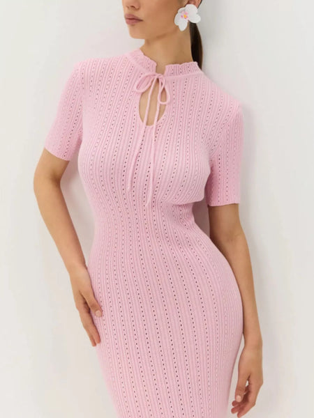 Short Sleeve Knitted Mermaid Dress - alternate view 9